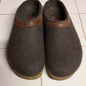 Haflinger  Dark Brown Wool Slip-Ons